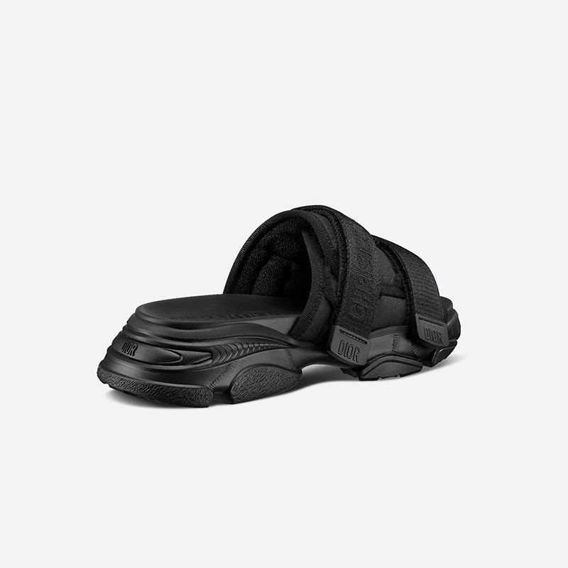 Dior D-Wander Slides Women Camouflage Technical Fabric Black - Image 3