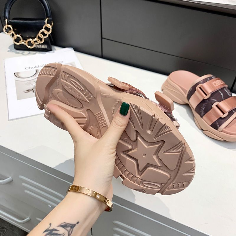 Dior D-Wander Slides Women Camouflage Technical Fabric Pink - Image 4