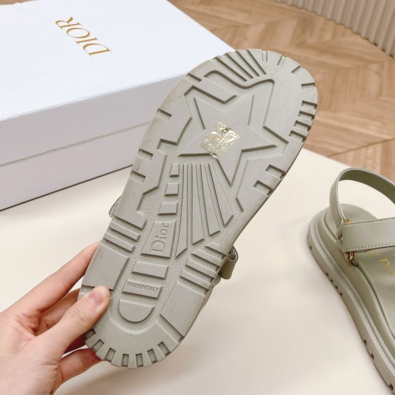 Dior D-Wave Sandals Women Calfskin Grey - Image 4