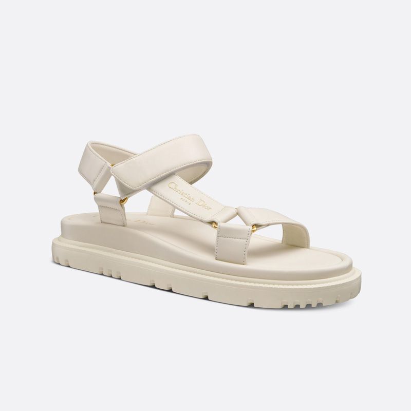 Dior D-Wave Sandals Women Calfskin White - Image 2