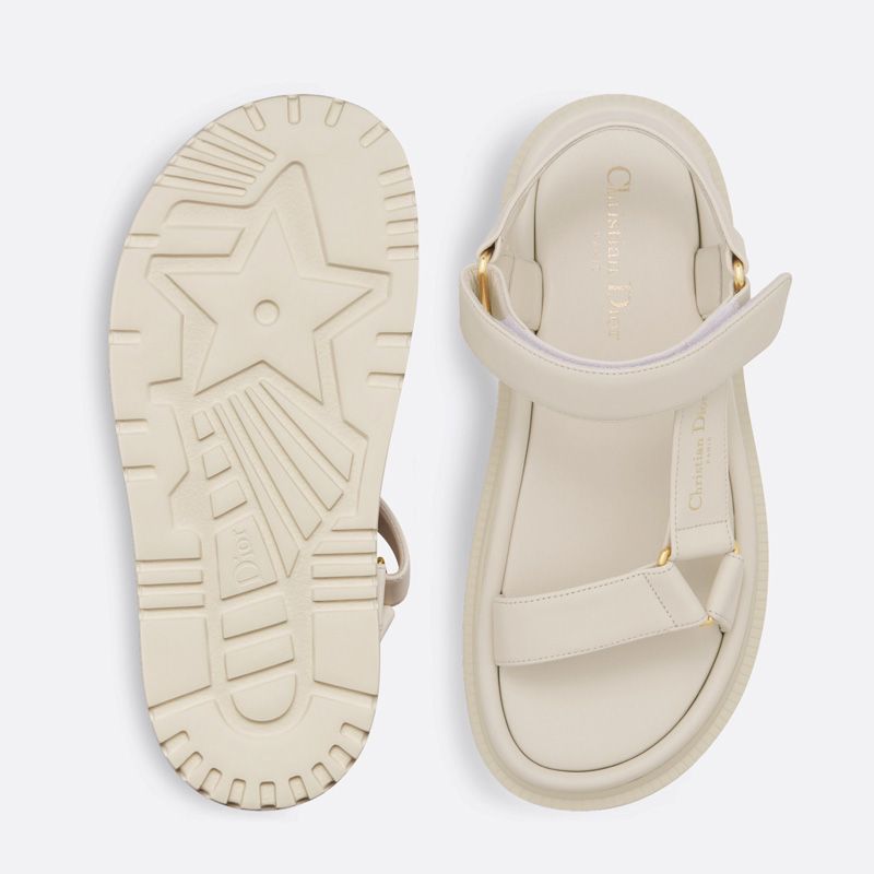 Dior D-Wave Sandals Women Calfskin White - Image 3
