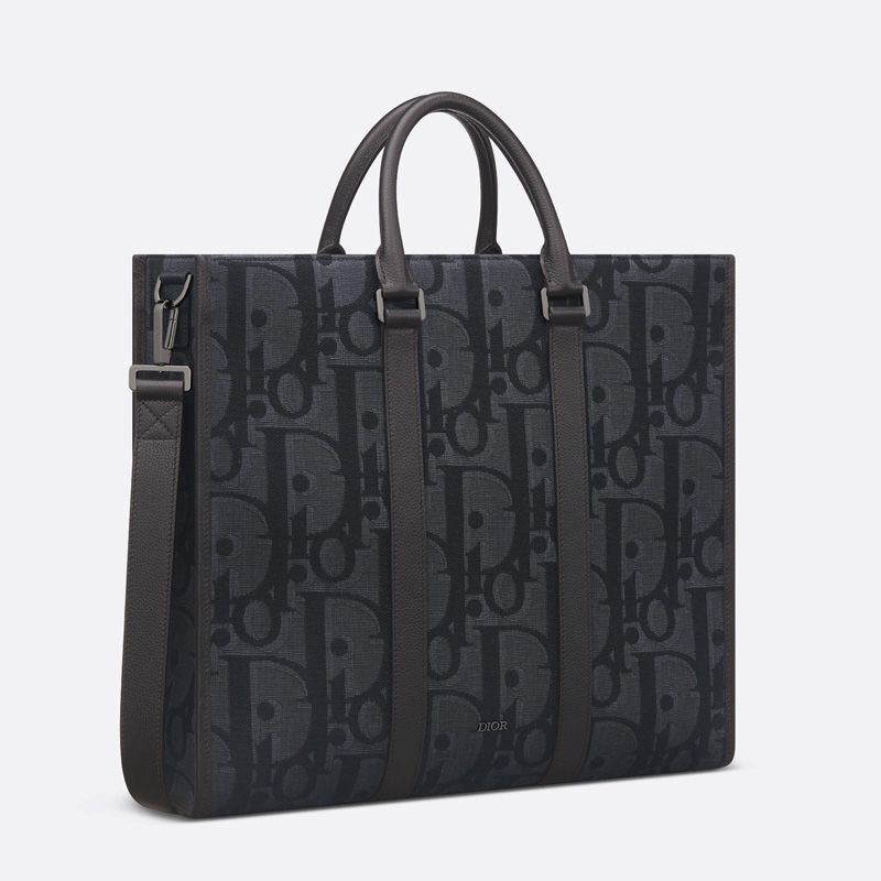 Dior East-West Tote In Maxi Oblique Motif Canvas Black - Image 2