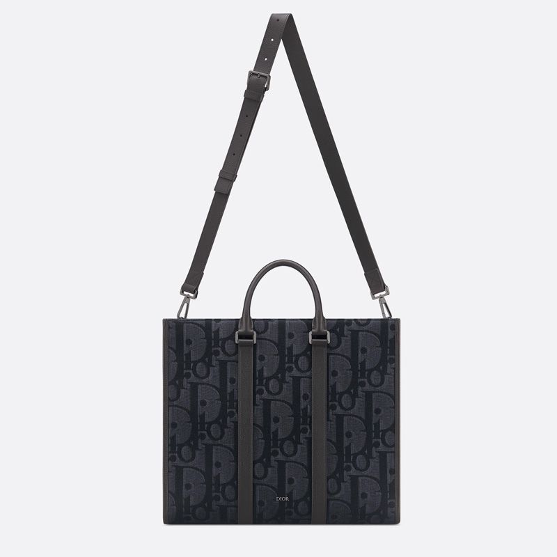 Dior East-West Tote In Maxi Oblique Motif Canvas Black - Image 5