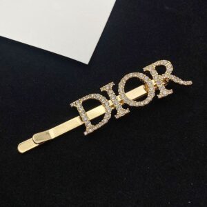 Diorevolution Barrette Antique Metal with DIOR Signature Embellished Crystals Gold