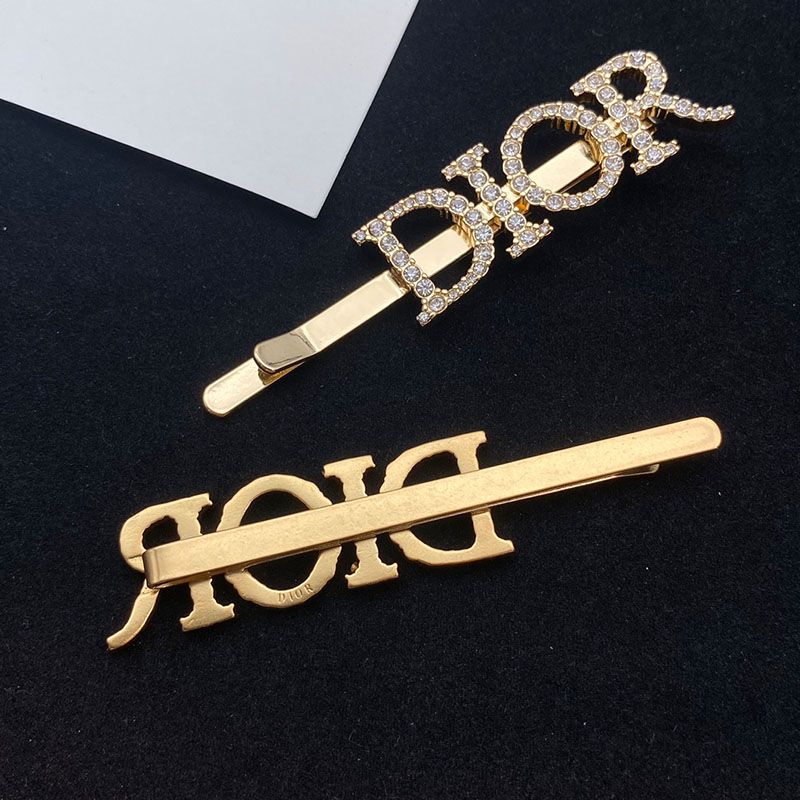 Diorevolution Barrette Antique Metal with DIOR Signature Embellished Crystals Gold - Image 2