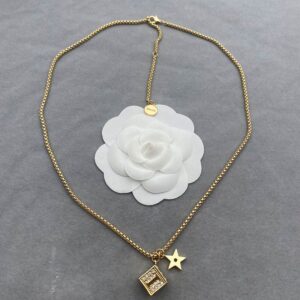 Dior Lucky Square Necklace Metal with Star Signature and Lucky Square Embellished Crystals Gold