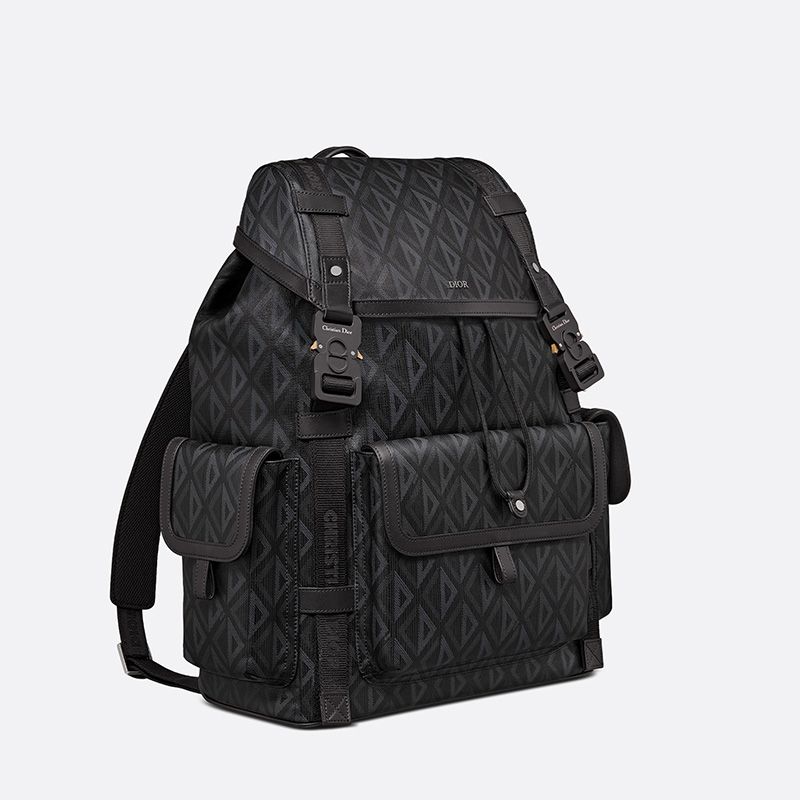 Dior Hit The Road Backpack CD Diamond Motif Canvas Black - Image 2