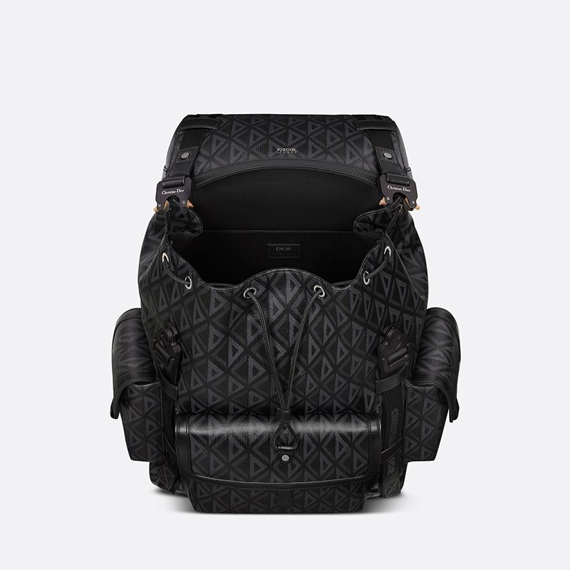 Dior Hit The Road Backpack CD Diamond Motif Canvas Black - Image 4