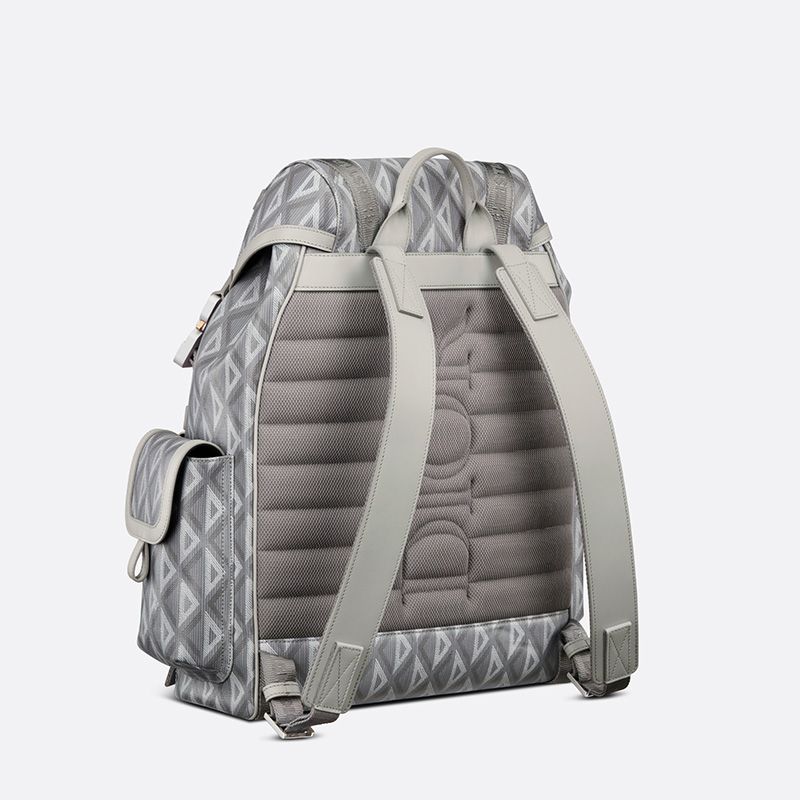 Dior Hit The Road Backpack CD Diamond Motif Canvas Grey - Image 3