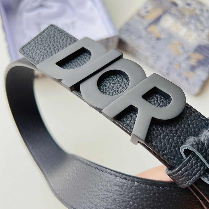 Dior Italic Buckle Reversible Belt Grained Calfskin Black - Image 3