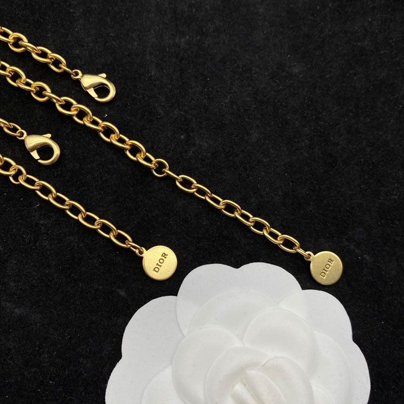 J'Adior Necklace Metal with Resin Pearls, Star and Bee Charms Gold - Image 3