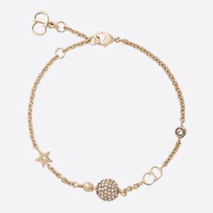 Dior La Petite Tribale Bracelet Metal with CD Signature, Star Signature and Crystal Sphere Gold