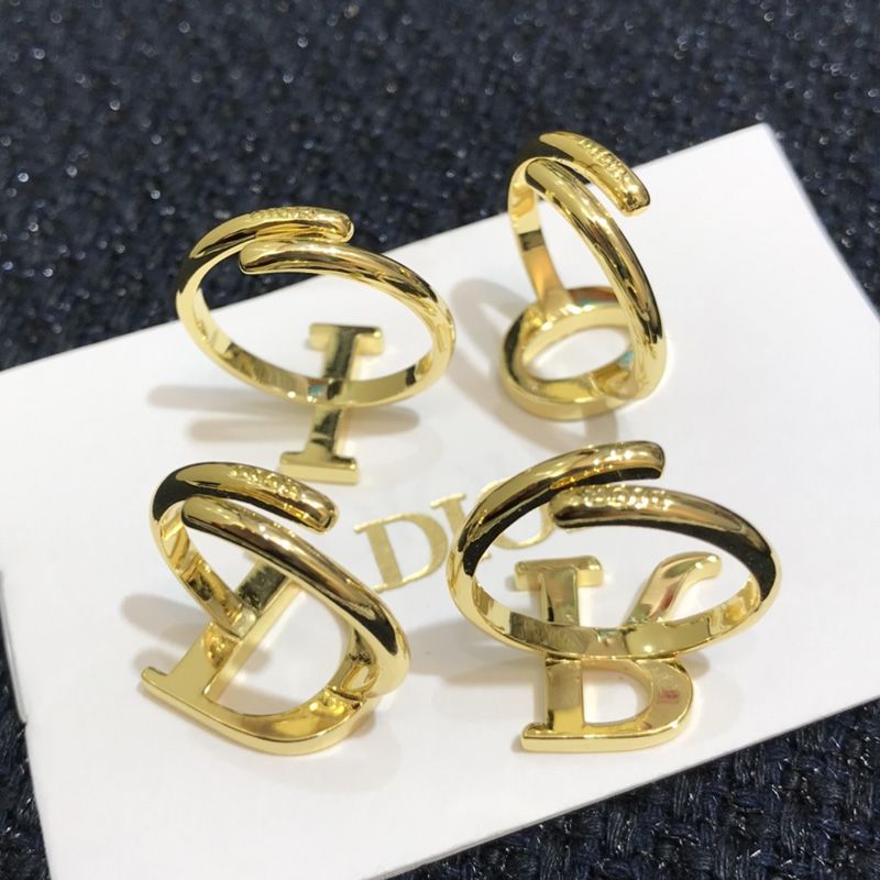 Diorevolution Ring Set Metal with Crystals Gold - Image 3