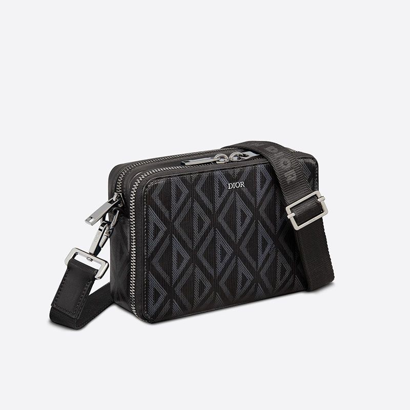 Dior Messenger Pouch CD Diamond Motif Canvas Black - Image 2