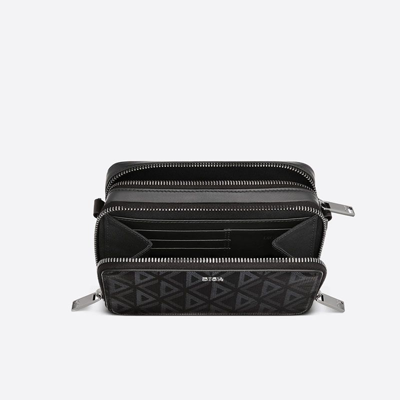 Dior Messenger Pouch CD Diamond Motif Canvas Black - Image 3