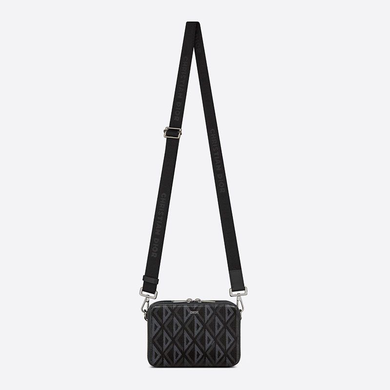 Dior Messenger Pouch CD Diamond Motif Canvas Black - Image 4