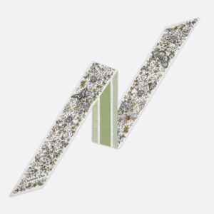 Dior Mitzah Twill In Butterfly Around the World Motif Silk Green