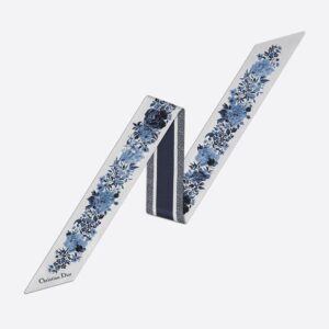 Dior Mitzah Twill In Jardin d'Hiver Motif Silk Blue