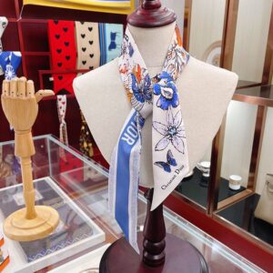 Dior Mitzah Twill Le Jugement Motif Silk Blue