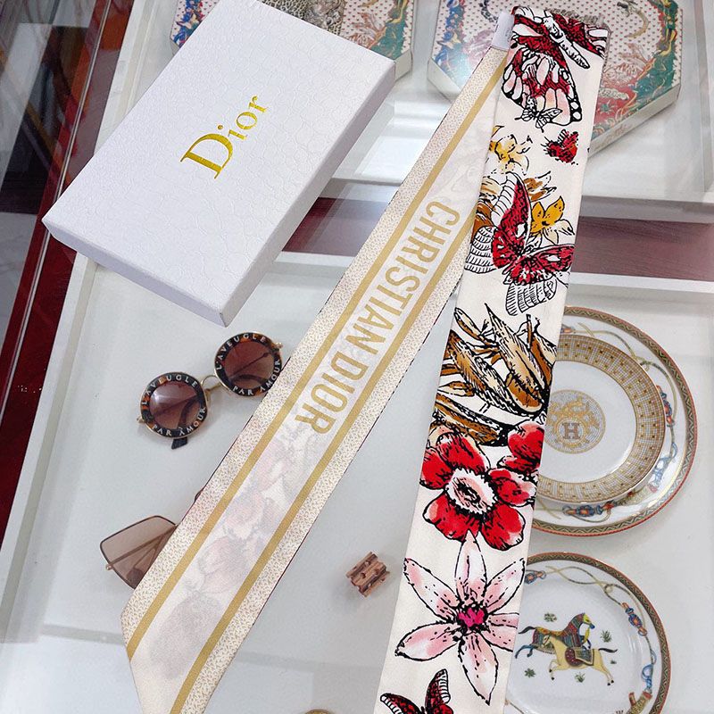 Dior Mitzah Twill Le Jugement Motif Silk Red - Image 2