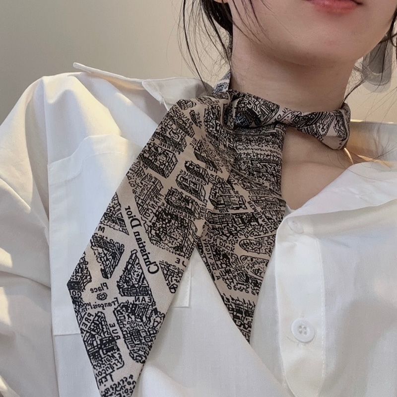 Dior Mitzah Twill In Plan de Paris Motif Silk Beige - Image 3