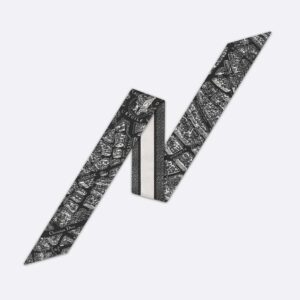 Dior Mitzah Twill In Plan de Paris Motif Silk Black