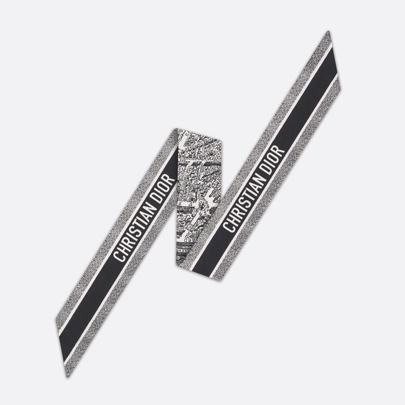 Dior Mitzah Twill In Plan de Paris Motif Silk White - Image 2