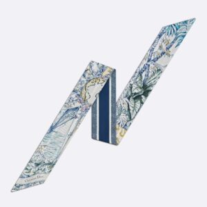 Dior Mitzah Twill In Reve d'Infini Motif Silk Blue