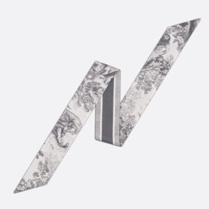 Dior Mitzah Twill In Toile de Jouy Sauvage Motif Silk Grey