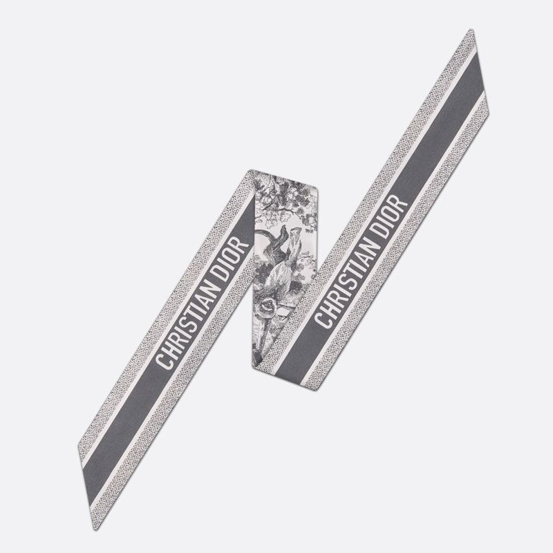 Dior Mitzah Twill In Toile de Jouy Sauvage Motif Silk Grey - Image 2