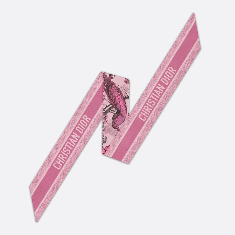 Dior Mitzah Twill In Toile de Jouy Voyage Motif Silk Pink - Image 2