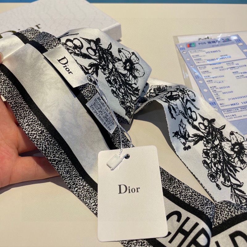 Dior Mitzah Twill Toile de Jouy Flowers Motif Silk White - Image 4