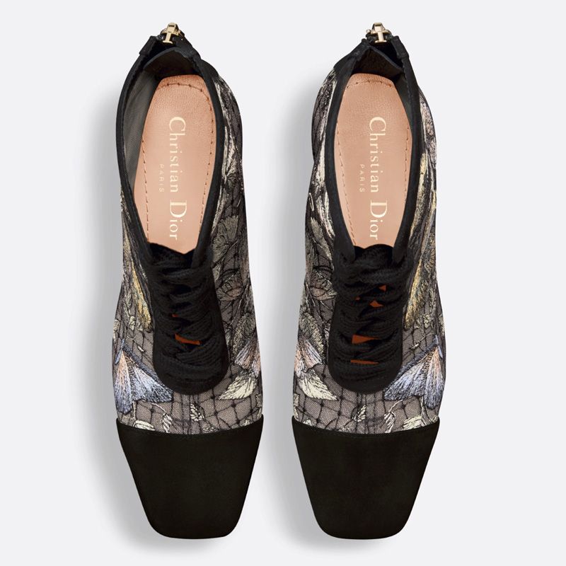 Dior Naughtily-D Ankle Boots Women Butterfly Motif Transparent Mesh Black - Image 3