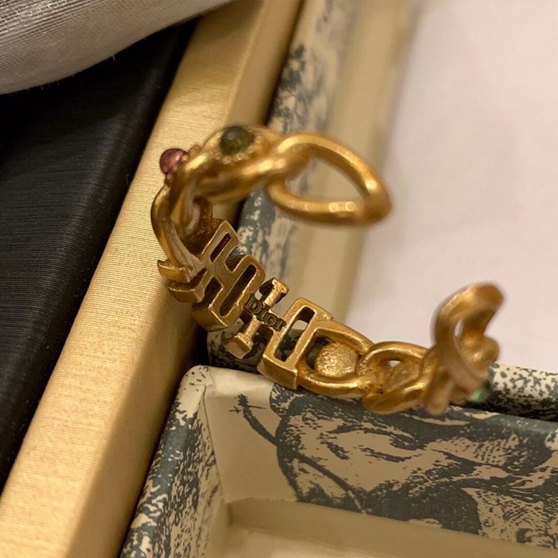 Diorevolution Ring Antique Metal with Multicolor Crystals Gold - Image 2