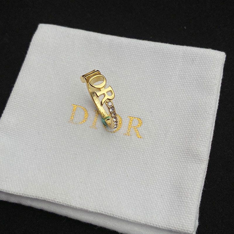 Diorevolution Ring Metal with Crystals Gold - Image 2