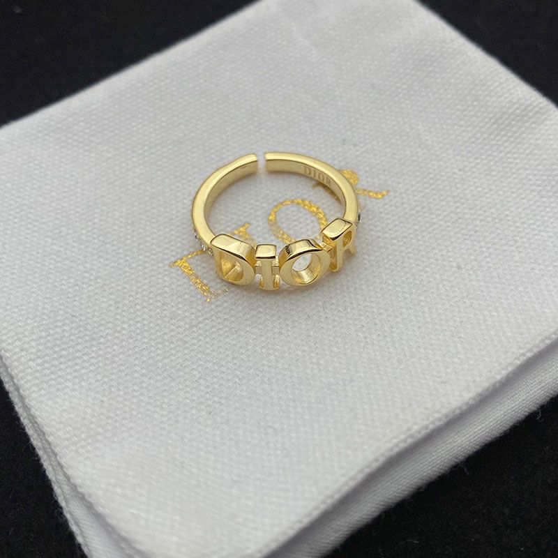 Diorevolution Ring Metal with Crystals Gold - Image 3