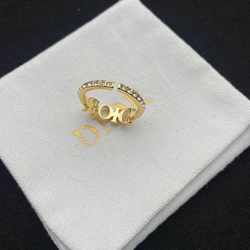 Diorevolution Ring Metal with Crystals Gold - Image 4