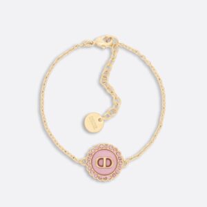 Dior Petit CD Baroque Bracelet Metal with Resin Pearls and Glass Gold/Pink