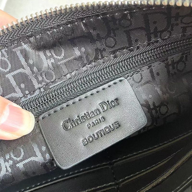 Dior Pouch CD Diamond Canvas Black - Image 4
