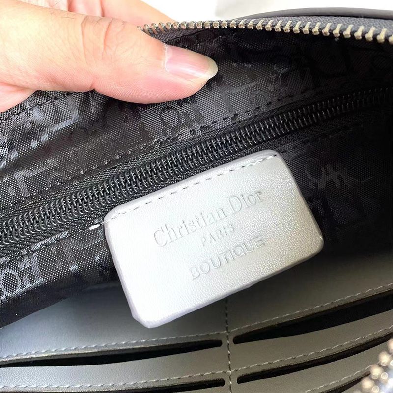 Dior Pouch CD Diamond Canvas Grey - Image 4