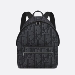 Dior Rider Backpack In Maxi Oblique Motif Canvas Black