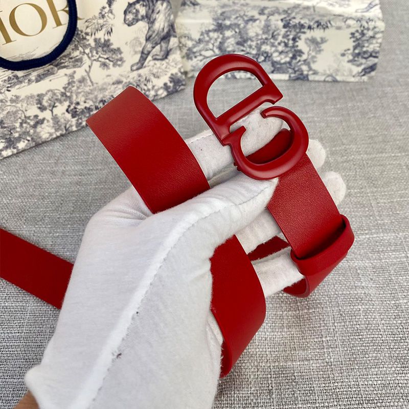 Dior Saddle Belt Matte Calfskin Red - Image 2