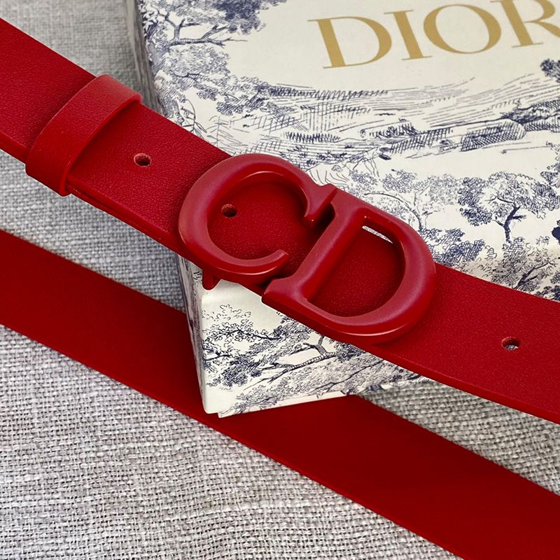Dior Saddle Belt Matte Calfskin Red - Image 3