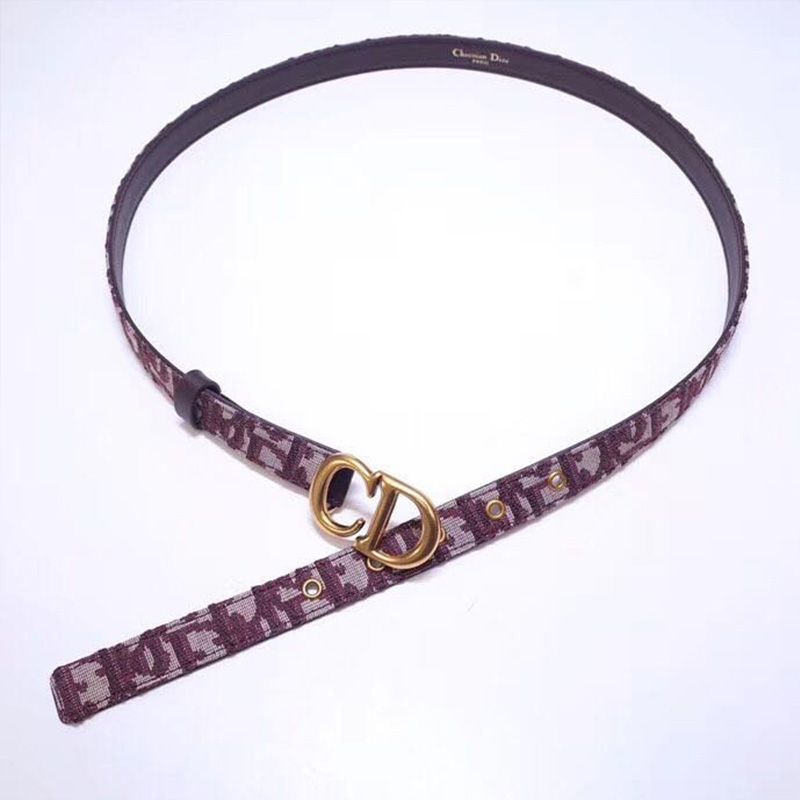 Dior Saddle Belt Oblique Calfskin Burgundy - Image 2