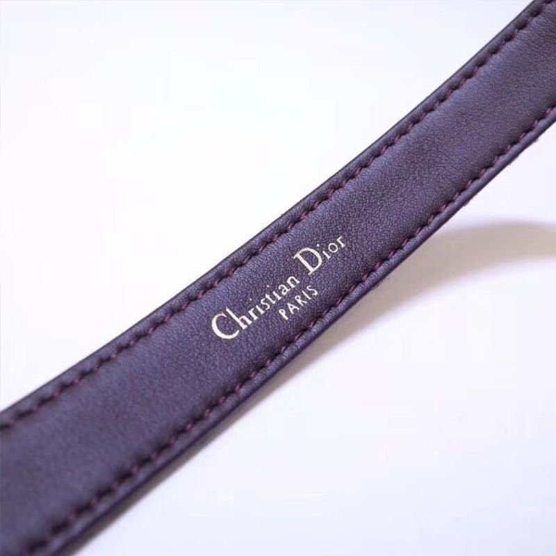 Dior Saddle Belt Oblique Calfskin Burgundy - Image 4