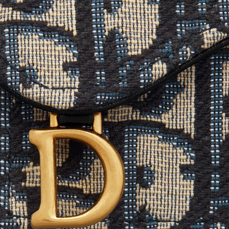 Dior Saddle Bloom Card Holder In Oblique Motif Canvas Blue - Image 5