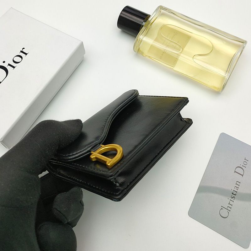 Dior Saddle Bloom Card Holder In Goatskin Black - Image 2