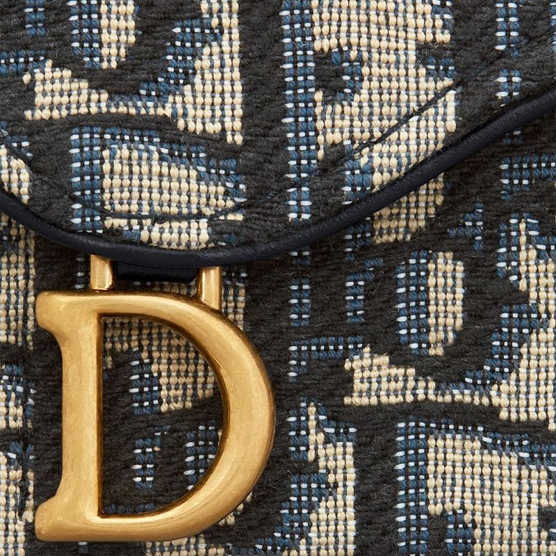 Dior Saddle Jasmine Gusset Card Holder In Oblique Motif Canvas Blue - Image 5