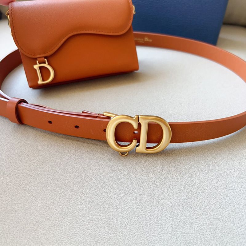 Dior Saddle Removable Pouch Belt 20MM Ultrasoft Calfskin Brown - Image 3