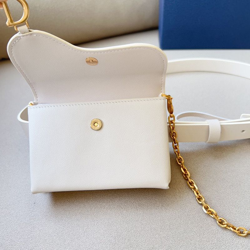 Dior Saddle Removable Pouch Belt 20MM Ultrasoft Calfskin White - Image 2